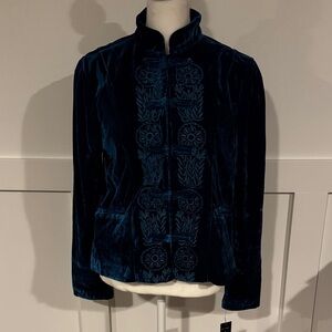 Robert Louis Elegant Velvet Jacket in Deep Blue